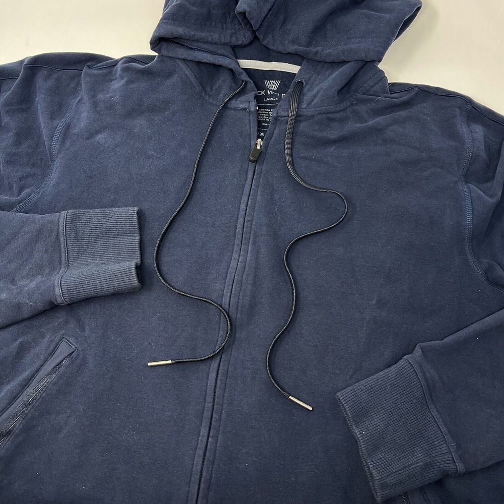 Mack Weldon Sweat Hoodie Total Eclipse‎ Blue Men's Large Hooded Full Zip Sweater